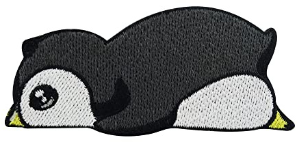 Finally Home Süßer liegender Pinguin Patch zum Aufbügeln | Tiere Patches zum Aufnähen, Tier Bügelbild, Pinguine Aufnäher