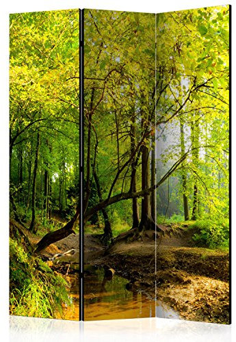 murando Akusticher Raumteiler Natur Foto Paravent 135x172 cm beidseitig auf Vlies-Leinwand Bedruckt Akustikschaum Trennwand Spanische Wand Sichtschutz Home Office Wald c-B-0354-z-b