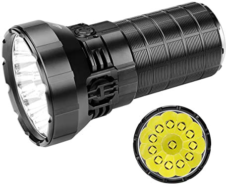 IMALENT MS12 Mini Super helle Taschenlampe 65 000 Lumen, lange Strahlabstand 1KM, tragbare Hochleistungs-LED-Taschenlampe mit CREE 12 XHP 70.2 LEDs für Camping, Polizei Rettung und Wandern