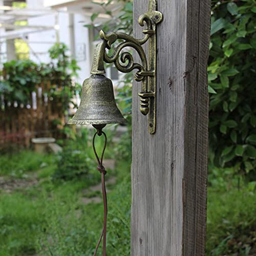 Türglocke Gusseisen Glocke Rustikale Bronze-Türklingel für Den Innen und Außenbereich, Wandmontierte Schüttelglocke Aus Massivem Eisen, Café-/Lebensmittel-/Garten-Dinnerglocken