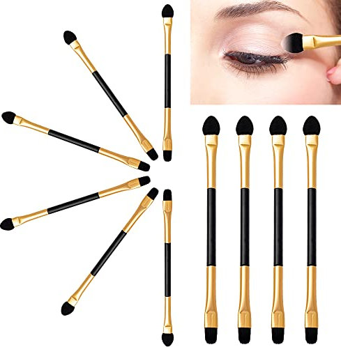 Brocha de maquillaje Brocha para sombra de ojos en polvo - 10PCS Juegos de brochas para sombra de ojos de doble punta Pincel corrector de esponja Aplicador de sombra de ojos