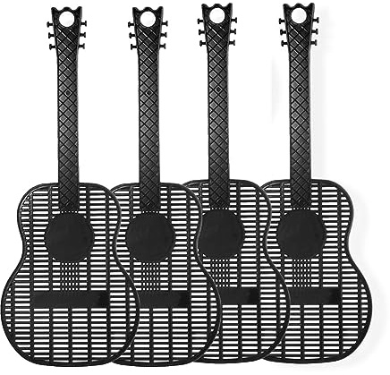 BAMFY 4 Stück Fliegenklatsche Stabil Dauerhaft Gitarre Fliegenklatschen Handbuch Swat-Set, Langstrecken Griffe for Drinnen, Outdoor Bug, Moskito, Biene, Spinnen