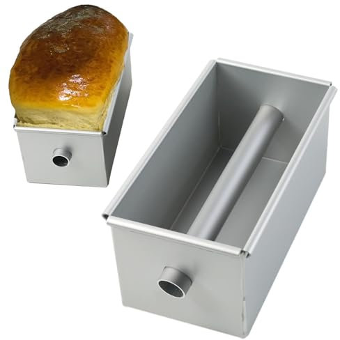 Kastenformen zum Brotbacken, Aluminiumlegierung Antihaft-Kuchenform Toastbox, Fließende Herz-Kuchenform, Hitzebeständige Lange Brotbackform, Toastformen mit abnehmbarem Rohr, zum Selbermachen