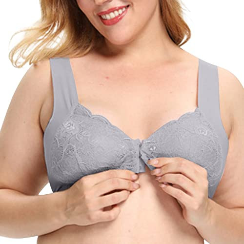 Deal of The Day Lace Privacy Invisible Bra Breast Lift Cover Bra Front Close Racer Back Bra Plus Size Sports Bra 4XL Royal Blue Sports Bra Amazon Outlet Clearance UK Overstock