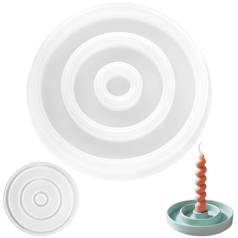 Silikonform Kerzenhalter, Silikon Formen zum Gießen, Silikonform Gießform Kerzenhalter, Kreis Beton Giessformen Silikon Kerzenständer für DIY Teelichterhalter Epoxidharzform