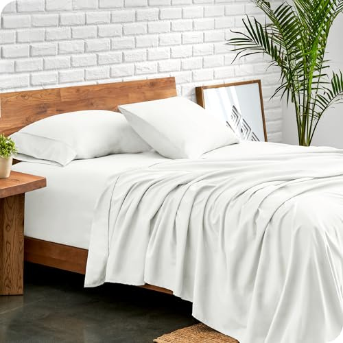Bare Home Bed Sheet Set Super King Size - Premium 1800 Ultra-Soft Hydro-Brushed Microfibre Sheets - Deep Pocket - 4 Piece Set - Fitted Sheet, Flat Sheet, and 2 Pillowcases (Super King, Cream)