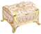SUMTree Retro Schmuckschatulle Antik Klein Schmuckbox Vintage Schmuckkasten mit Deckel Beige Schmuckkästchen aus Aluminium Hochzeitsringe Box Schatztruhe für Ohrringe Damen Geschenk für Weichnachten