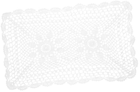 Amosfun Handgehäkeltes Blumen Tischset aus Baumwolle für Hochzeiten | Zarte Spitze, Durchbrochene Flechtoptik, Weiß, für Party und Zuhause, Geeignet für Geschirr und Flaschen