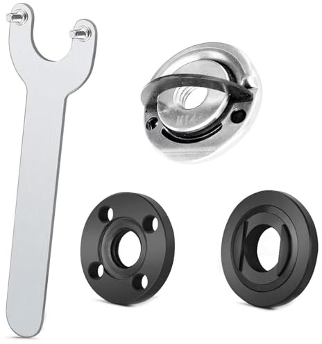 DEFIYEAR 4PCS Angle Grinder Key & Spanner Set - Angle Grinder Quick Release Nut and Pressure Plates for Easy Installation, Angle Grinder Locking Nut Attachments for Efficient Grinding