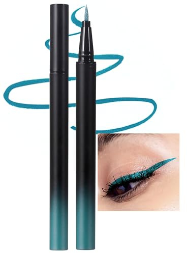 Erinde Grün Liquid Glitter Eyeliner, Flüssiger Glitzer Eyeliner Pen, #Green | Metallic Pearlescent Eye Liner Pencil, Shimmer Augen Makeup Wasserfest, Langlebiger Sparkling Lidschattenstift