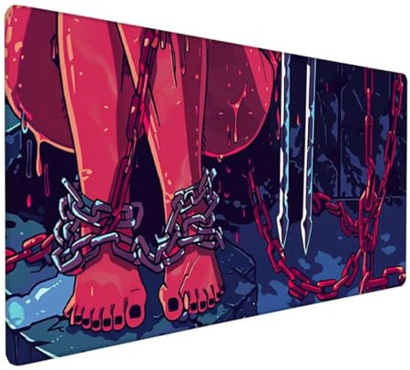 Gaming Mauspad XXL 900x300x3 mm Groß Mousepad Rot Schreibtischunterlage Karikatur Mouse Pad rutschfeste Gummibasis, Vernähte Kanten Design Wasserdicht Mouse Pad für PC Gaming Zubehör, Geschenk Z-770