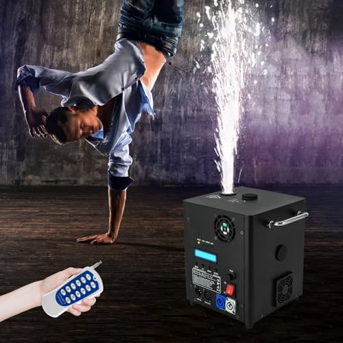 Pyrotechnikmaschinen, Cold Spark Machine 700W Portable Design Bühne Ausrüstung Spezialeffekt Maschine with Fernbedienung Einstellbar Funkenmaschine