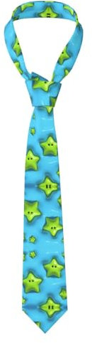 Anceky Corbatas para hombre con estrellas de color verde lima: corbata con estampado festivo para bodas