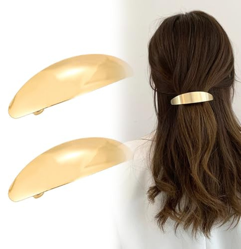 TSUOUKL 2 Stück Französische Haarspangen Damen, Damen Haarspange, Dutt Haarspange Metall Haarhalter Clips Minimalistische Haarspangen Dekorativer Haarschmuck für Frauen und Mädchen