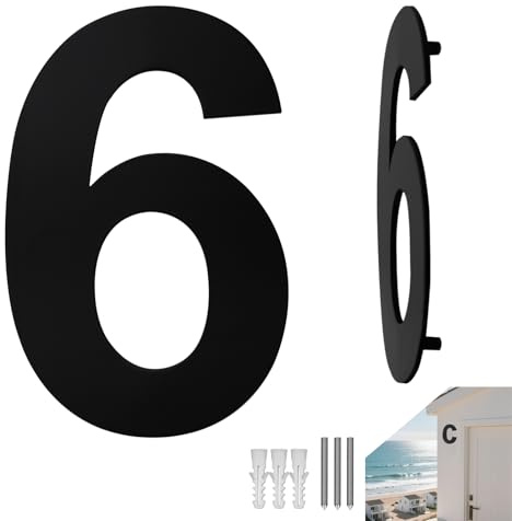 Numéro de maison en acier inoxydable anthracite noir numéros de maison house numéro 152mm/6in numéro de maison massif inoxydable résistant aux intempéries résistant à la corrosion plaque de numéro de