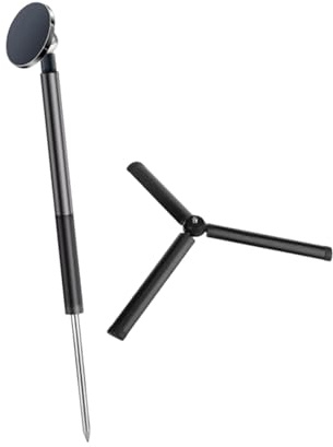 Ronyme Monopiede da Golf con Supporto per Telefono, Accessorio telescopico, Robusto, Lunghezza Regolabile, Multifunzionale, in Lega di Alluminio con, Spiga di Terra Argentata