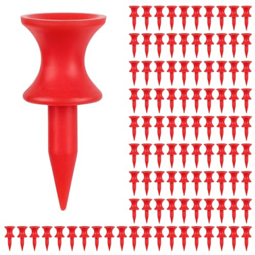 YUFETY 100 tee da golf in plastica da 32 mm Red Castle Tee da golf altamente visibili durevoli piccoli tee da golf per golf invernale e allenamento nel campo guida