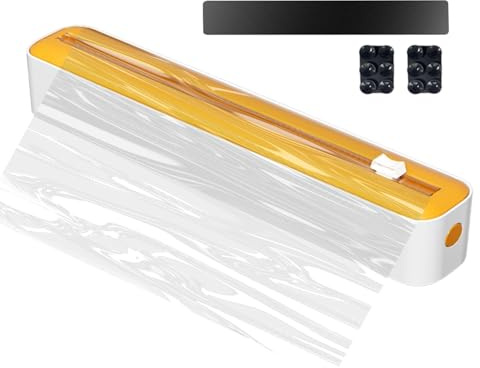 Magnetischer Frischhaltefolienspender Mit Schneider - Verbessert Folienspender, Praktischer Folienschneider Für Plastikfolie & Alufolie - Frischhaltefolie Abroller Für Küche Schublade, Nachfüllbarer