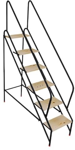 JUSKAQZYI escabeau Escalier de Piscine, Tabouret, Chaise d'escalier à Double Usage, échelle avec accoudoir, Plate-Forme Haute for Bureau, Maison, bibliothèque, Grenier escalera(Six Step)