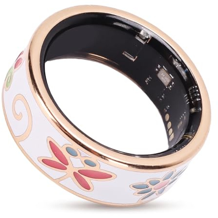 SENECESLI Anillo Inteligente, Anillo de Salud con Artesanía de Esmalte, Impermeable IP68, Admite Modos de Ejercicio Múltiples, Contado de Pasos Monitoreo (8 ID: 18.1 mm/0.711in, Circunferencia: 56.9)