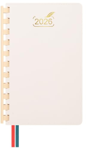 BEZEND Taschenkalender 2026 Klein - Innenseiten [auf Deutsch] ca.A6 17 x 11 cm, Kalender 2026 Klein Ringbuch mit Weicher Gummiring, Nur die Innenseiten