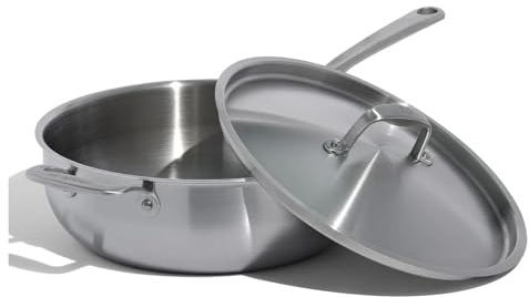 NFEKLFI sartenes acero inoxidable Sartén de acero inoxidable 5 cuartos con revestimiento capas - Utensilios cocina profesionales