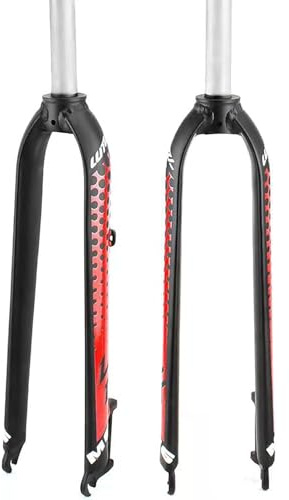 KUNYOS Forcella MTB Forcella Rigida 26 27.5 29 Pollici Anteriore MTB per MTB 9Mm QR Disc Brake Bike,Rosso,27.5inch