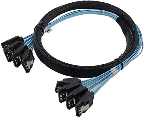 Lafeier SAS Cable SATA de alta velocidad de 6 Gbps, 4 puertos/juego de calidad para servidor, 0,5 metros