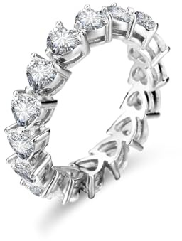 Whoiy Damen Ringe Platin mit Moissanite, Trauring 950 Echtgold Herz Verlobungsring Gold Damenring Gr. 58 (18.5)