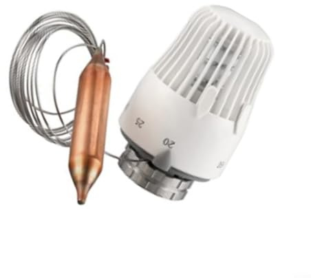 GLFLOW Thermostatkopf mit Fernfühler K weiß mit 2M Kapillarrohr für Heimeier Systeme