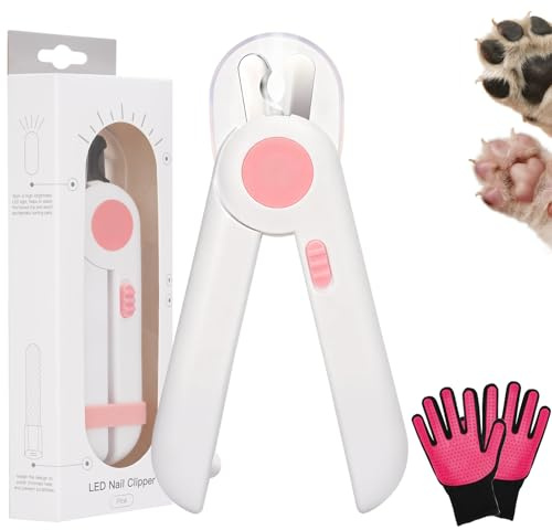 krallenschere für hunde katzen mit licht,krallenschneider mit Splash Guard, versteckter krallenfeile,nagelschere für kleine Hunde Katzen Kaninchen und Weitere Haustiere,Sicher,Anfängerfreundlich
