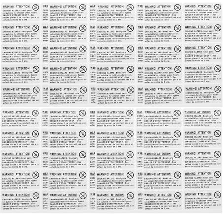 COHEALI Etiquetas de Advertencia Autoadhesivas contra Asfixia para Envíos, 200 Unidades, Material Pvc y Papel Artesanal, Pequeñas Pegatinas de Peligro para Juguetes y Embalaje, Uso Seguro