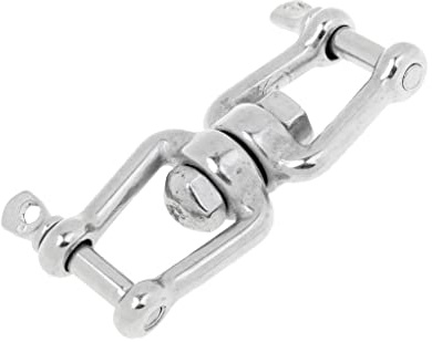 Fiocias Grillete Giratorio para Ancla Conector de Cadena de Ancla Giratorio Mandíbula Giratoria para Ancla de Barco Marino Accesorio de Ancla de Acero Inoxida, M5