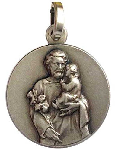 I G J Medalla de San José de Plata de Ley 925 - Patron De Los Trabajadores y la buena Muerte