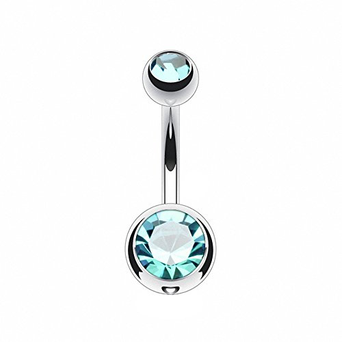 Piercingfaktor Bauchnabel Piercing Chirurgenstahl Kristall Zwei Kugeln