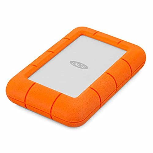 LaCie Rugged Mini, 2TB, 2.5 inches, Portable External Hard Drive, for PC and Mac, Shock, Drop and Pressure Resistant, 2 Year Rescue Services (LAC9000298)