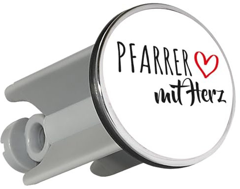 Huuraa Waschbeckenstöpsel Pfarrer mit Herz Geschenk 4cm für Waschbecken Abflussstopfen Pfarrer Geschenkidee