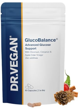GlucoBalance® | Advanced Blood Sugar Control | with Cinnamon, Bitter Melon, Apple Cider Vinegar, Fenugreek, Chromium | 60 Vegan Capsules | 2-A-Day