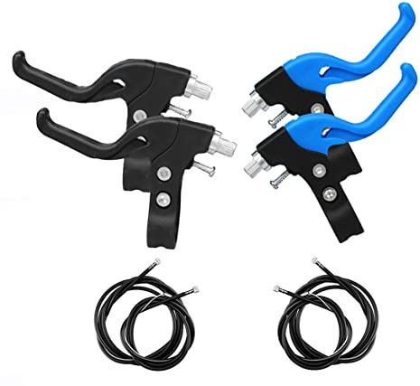 CHUANGOU 2 par Palanca de Freno de Bicicleta，Palanca de Freno de la Bicicleta，para Bicicleta de montaña, Bicicleta de Carretera, manijas de Palanca de Freno（Azul+Negro）.
