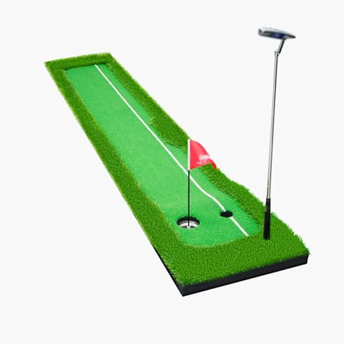 XPLKQXE Golf Putting Matte/Abschlagmatte Trainer Schlagmatten Schrägmatte, Indoor-Golf-Putting-Matte, Golf-Putting-Green, Kunstrasen-Golf-Trainingshilfen (Farbe : Green-B, Größe : 118.1x29.5in)