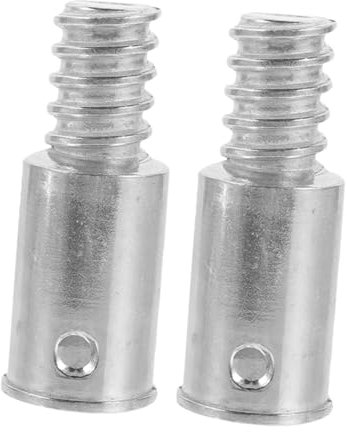 Healeved Aluminum Alloy Threaded Broom Handle Adapter 2pcs Silver
