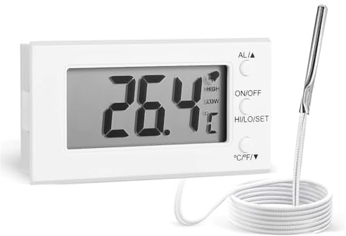 Qerwsdty Digitales Ofenthermometer mit Sonde -58°F Bis 572°F, Hoch-/Tieftemperaturalarm, LCD-Anzeige, Celsius/Fahrenheit-Schalter
