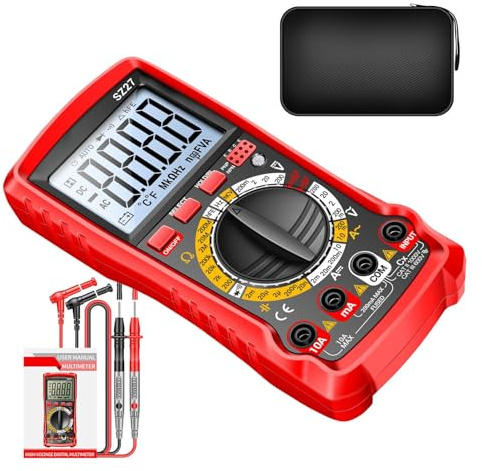 Digital Multimeter - Car Battery Tester Voltmeter Multimeter - AC DC Voltage Measurements Electrical Multimetro for Home, Workshop, Factory