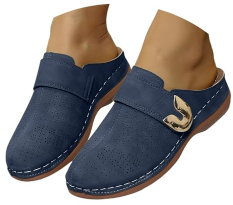 Pantoufle femme fermée antidérapante pour l'été, sabots de jardin légers avec l'arrière ouvert, mules en liège et en cuir, pantoufles confortables pour les loisirs, sandales orthopédiques pour femme