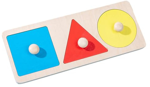 Holzpuzzle für Kleinkinder, Steckpuzzle mit Mehreren Formen, Geometrisches Holzspielzeug, Pädagogisches Babyspiel zur Feinmotorik, Formblöcke für Lernspiele