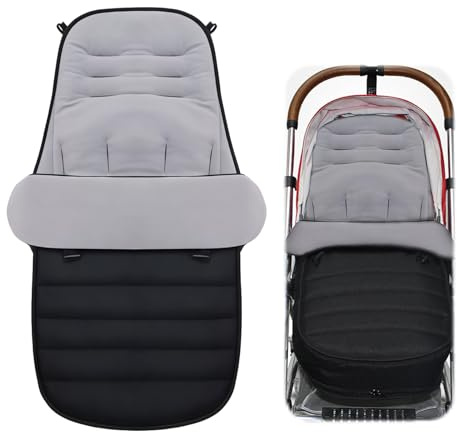 WIYETY Vattentät åkpåse buggy, avtagbar åkpåse, barnvagn med dragkedja, halkfri vinteråkpåse, buggy, åkpåse för barnvagn, för alla barnvagnar – svart