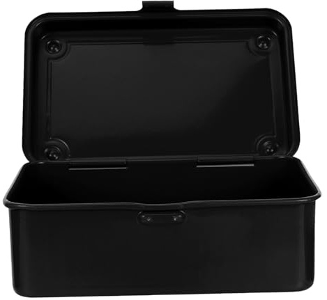 SEWOART Small Metal Toolbox Portable Iron Tool Box for Home Repair and Car Use Heavy Duty Vintage Organizer Chest with Compact Space-saving Design for Quick Tool Access and Secure Storage
