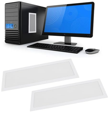 ANGGREK PC-Lüfter-Staubfilter, Magnetischer Rahmen, Feinmaschiges PVC, Computer-Lüfterfiltergitter für Computer-Kühler, Lüfter, Netzteil, 120 X 360 Mm, 2 Stück mit Magnetischer (White)