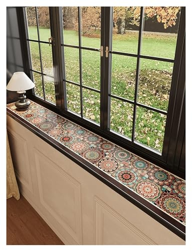 Protector de alféizar de ventana con estampado decorativo, antideslizante, for ventanas saledizas, balcones y cocinas.(Color 3,20x200cm/7.9x78.7in)