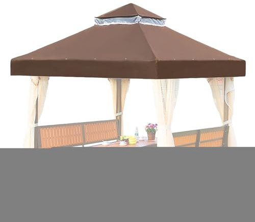 Liakyunf Copertura Per Gazebo, Telo Di Ricambio Per Gazebo Superiore, 3x3M Impermeabile A Doppio Strato Per Terrazza Giardino Deck Esterno